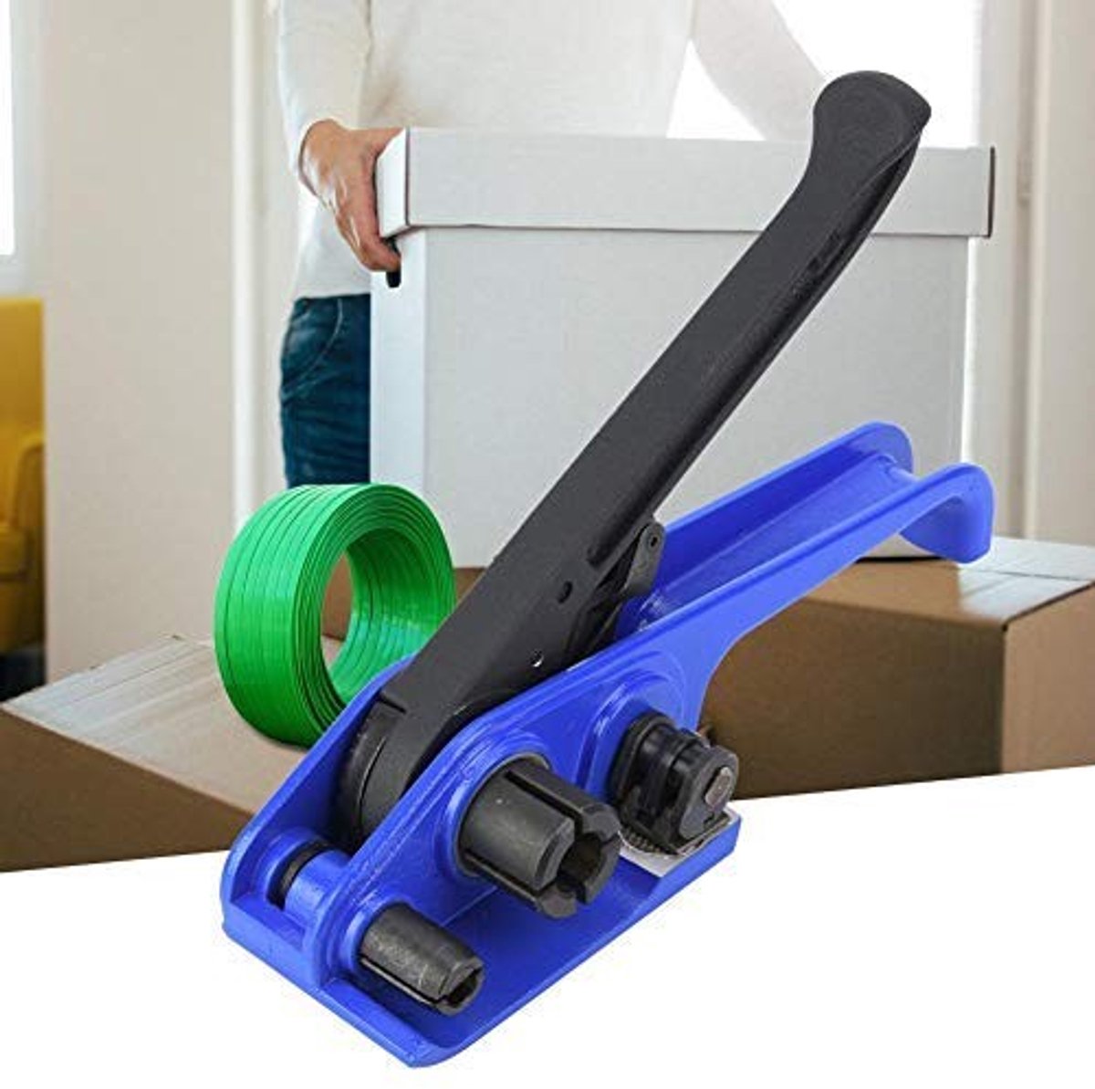 Dailygoody - Strating Tang Verpakkingsklem - Stalen en Plastic Banden Spanner - Duurzaam en scherp - 16-19 mm - Verpakkingsgereedschap - Handig vo...