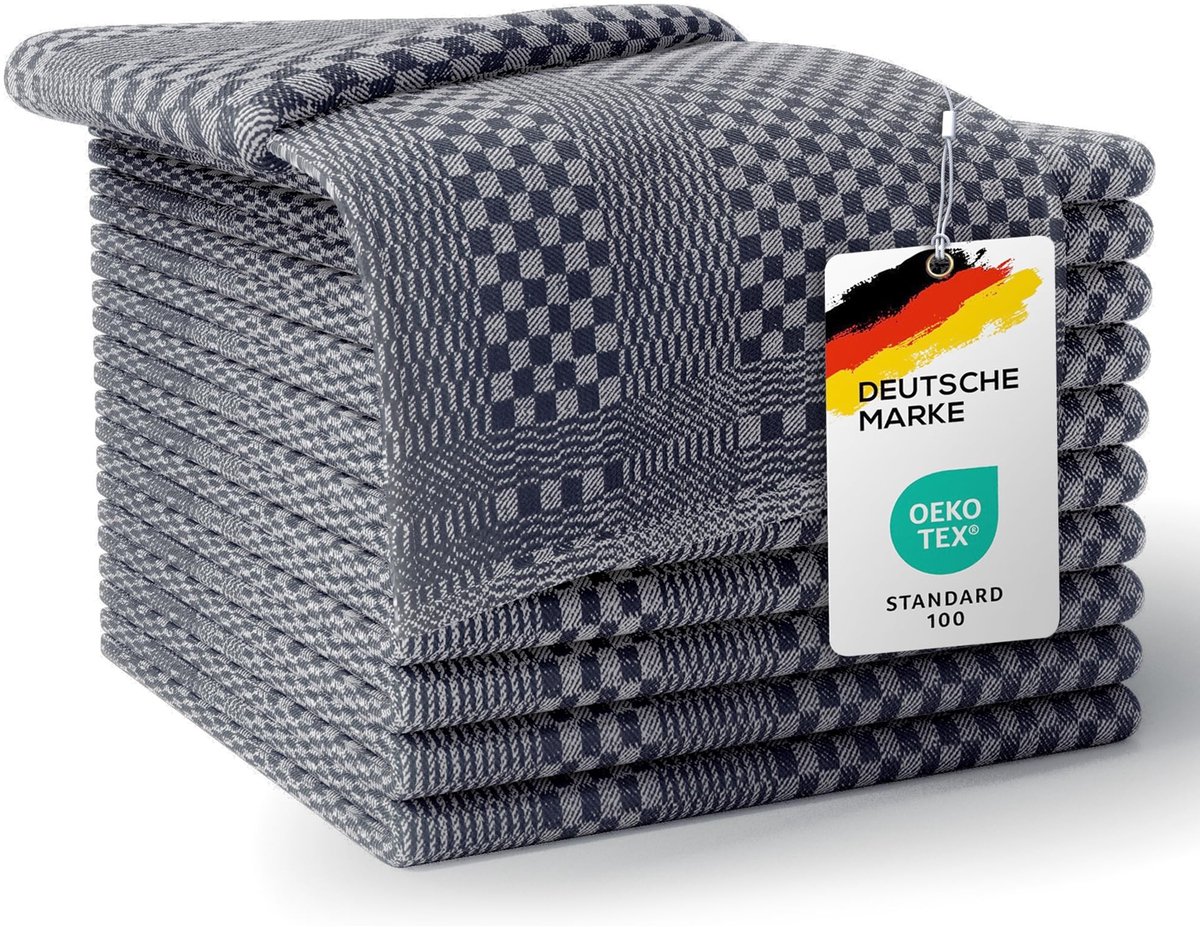 Dailygoods - Dailygoody - Theedoeken - 100% Katoen - Super absorberend - Grijs - Keukendoeken - Duurzaam en robuust - Geschikt voor elke keuken - 50 x 70 cm