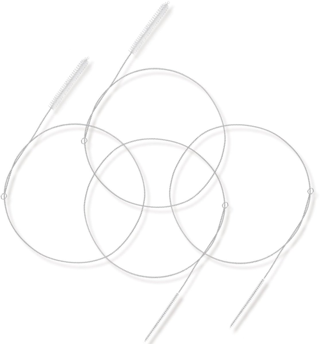 Dailygoods - Dailygoody - Buisborstelreiniger - Multifunctionele reinigingsset - 99 cm lange borstels - Wit - Roestvrijstalen voedingsbuisbenodigdheden - Geschikt