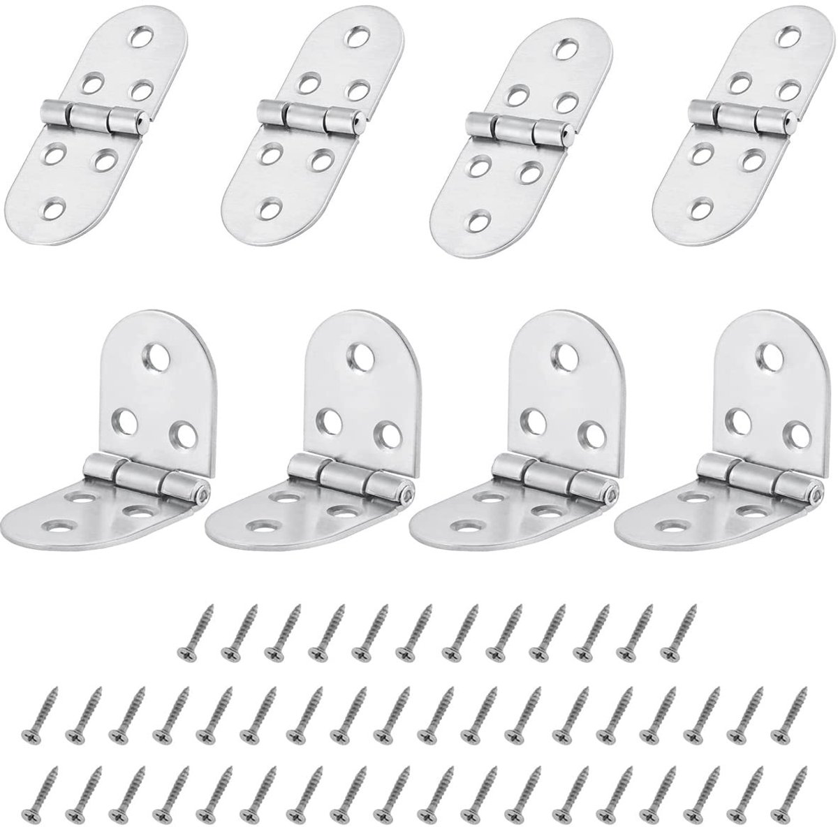 Dailygoods - Dailygoody - Vouwscharnier - 8 Stuks Zinklegering voor Meubels - Duurzaam en Sterk - Voor Tafels en Kasten - Kwaliteitsmateriaal - Geschikt voor Meube