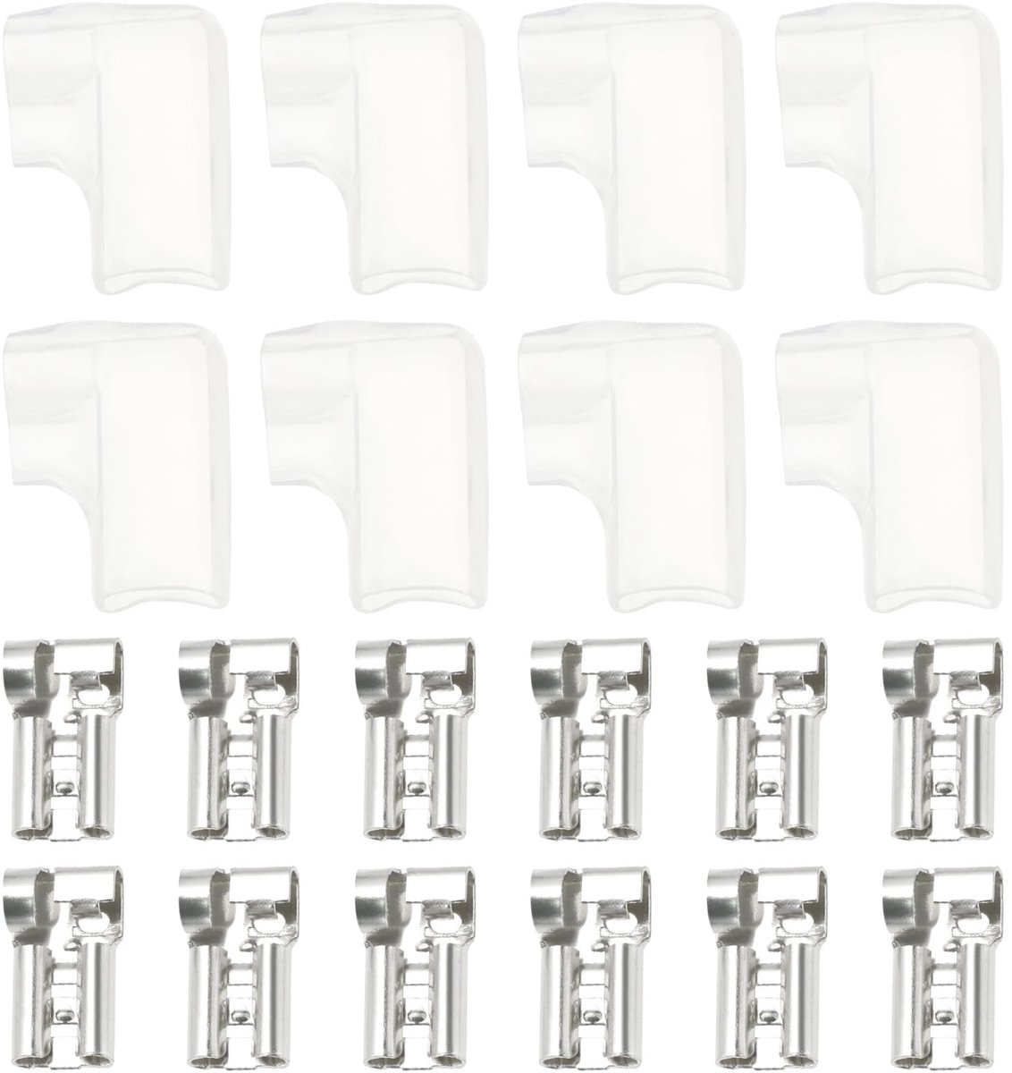 Dailygoods - Dailygoody - Spade Crimp Terminals - 4.8mm - 100Pcs - PVC Isolatiesleeves - 14-22 - Voor Elektronisch Gebruik - Hoogwaardige Klemmen