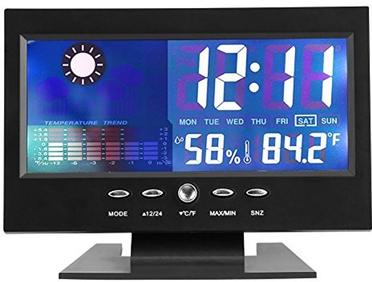 Dailygoody - Kamerthermometer - Digitale hygrometer - Groot scherm - Zwart - Temperatuurmonitor - Geschikt voor thuis en kantoor - Kinderen