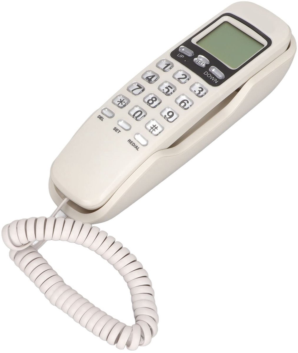 Dailygoody - Vaste Telefoon - Bureautelefoon - Met LCD-scherm - Wit - Multifunctioneel - Voor thuiskantoor - Geschikt voor dagelijks gebruik