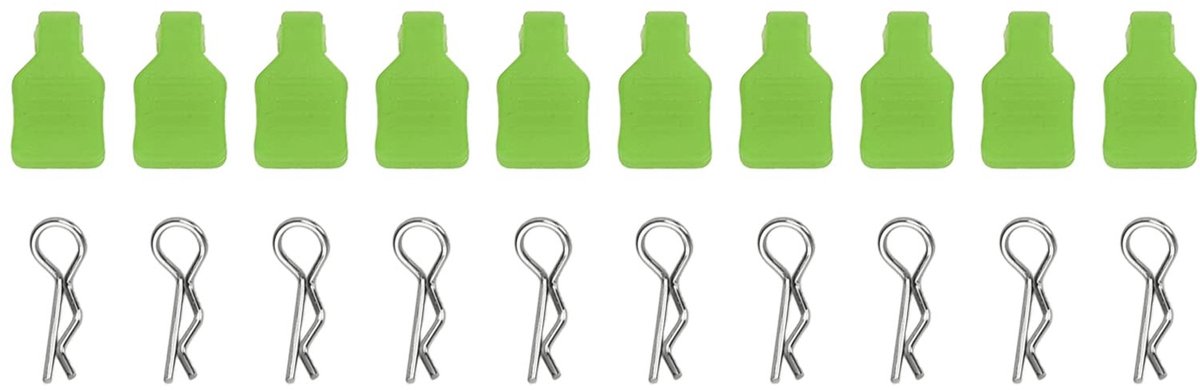 Dailygoody - RC Body Clips - Compacte 3mm Body Clips - Duurzaam ontwerp - Groen - Bevestigingsclips - Veilig in gebruik - Geschikt voor 1/18 en 1/24 m