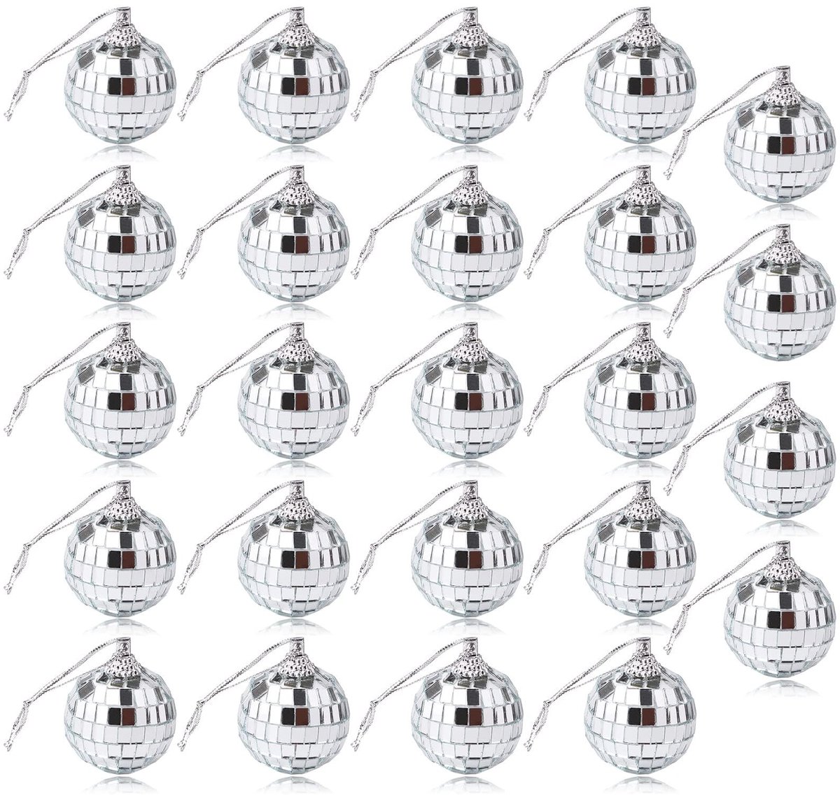Dailygoods - Dailygoody - Kersthangers - mini-discoballen - feestdecoratie - 3 cm - kerstboomhangers - kleurrijke decoratie voor jouw kerstboom - 24 stuks