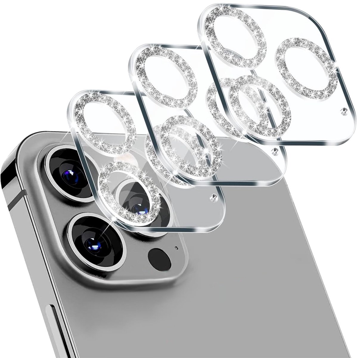 Store_9 - Camera-veiligheidsglas - Compatibel met iPhone 14 Pro - Volledige camerabescherming - Witte diamant - HD-helderheid - 9H hardheid - Gesch...
