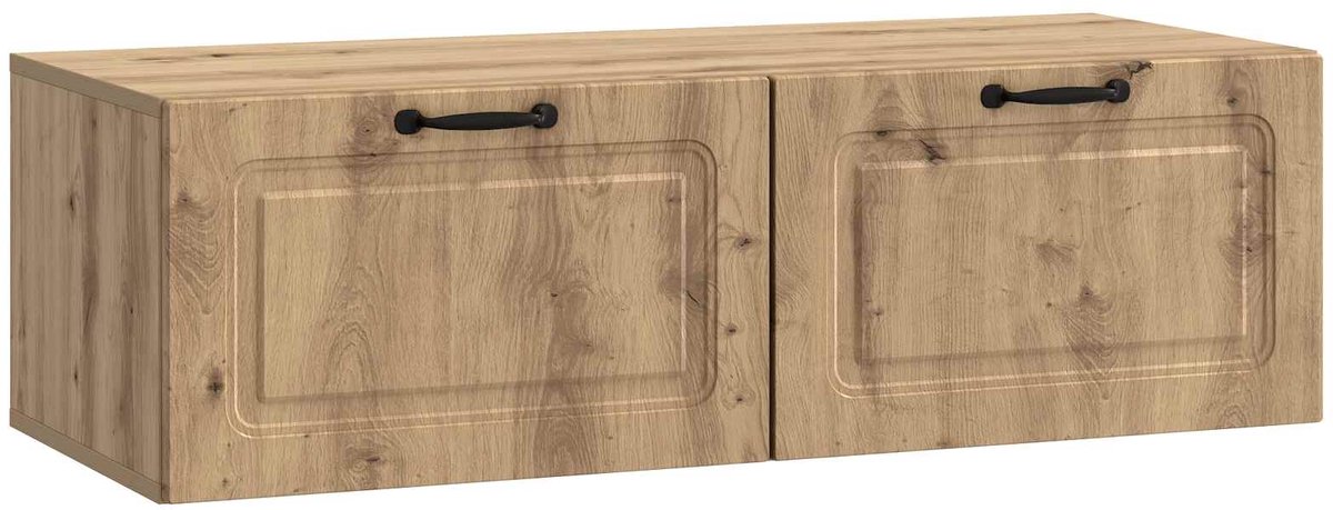 vidaXL - Wandmontage - TV-kast - 98 - x - 41 - x - 30 - cm - Artisanaal - eiken