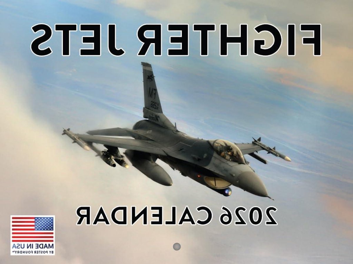 Fighter Jet Kalender 2026 - Vliegtuig Kalender Jets - Jaar Plannen - Officieel Gelicenseerd - 12 Maanden - Meerdere kleuren