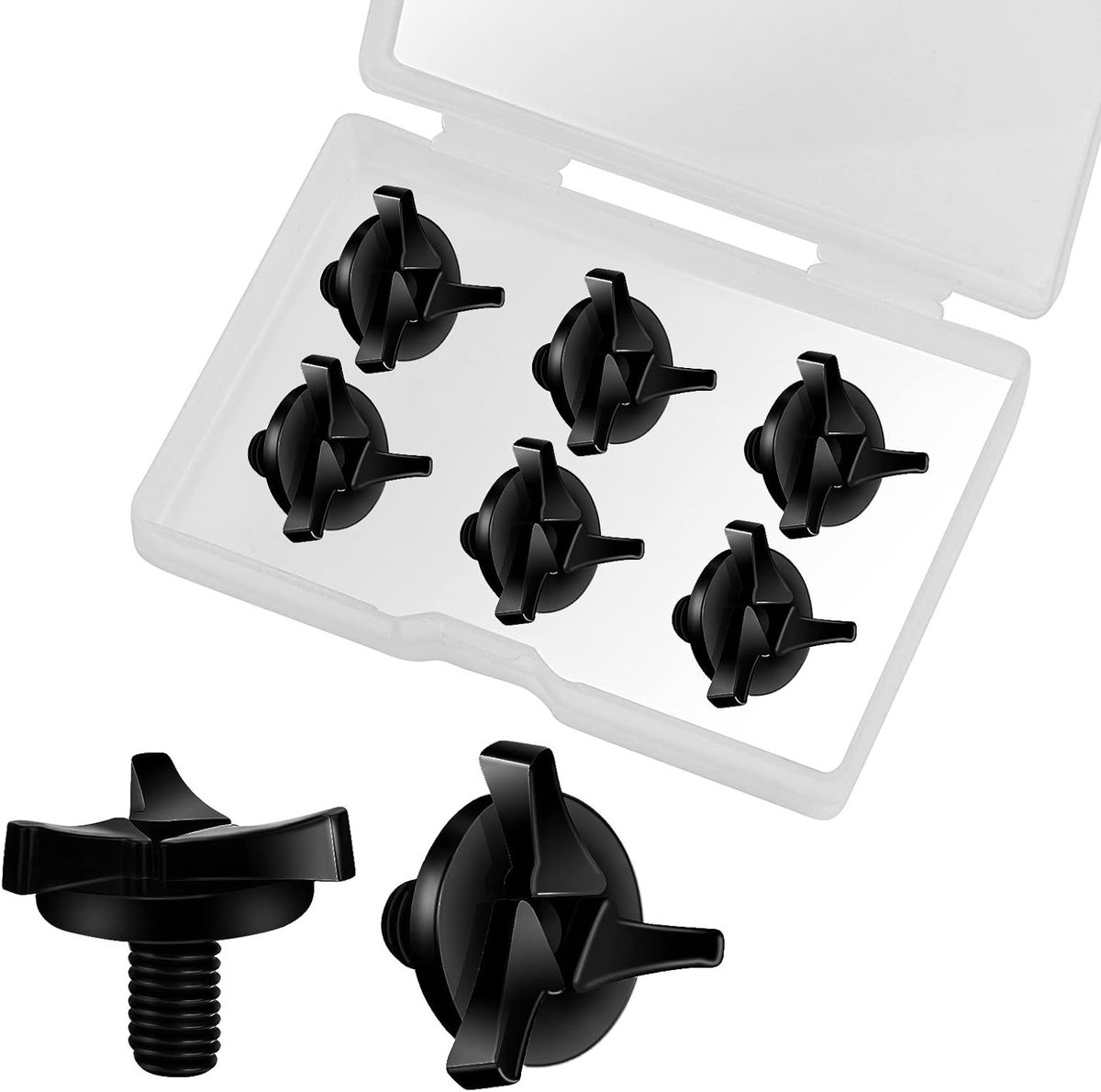 Zwarte 6-delige set motorhelm schroeven voor vizier, accessoires voor motorhelmen, duurzame bevestigingsschroeven