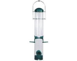Vogelvoederhuisje Zonnebloem - Voederstation Vogels - Vogels Voeren - Vier Voedingspoorten - 4064 cm - Groen