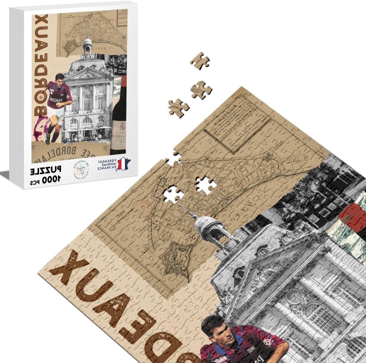 Klassieke Puzzel - Stad Puzzel - Ontspannend Tijdverdrijf - Gedrukt in Frankrijk - 1000 Stukjes - Bordeaux