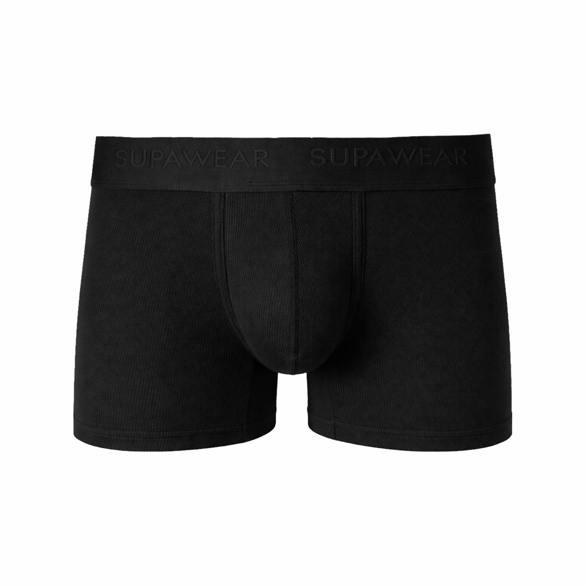 SUPAWEAR Ribbed Trunk Black - MAAT M - Heren Ondergoed - Boxershort voor Man - Mannen Boxershort