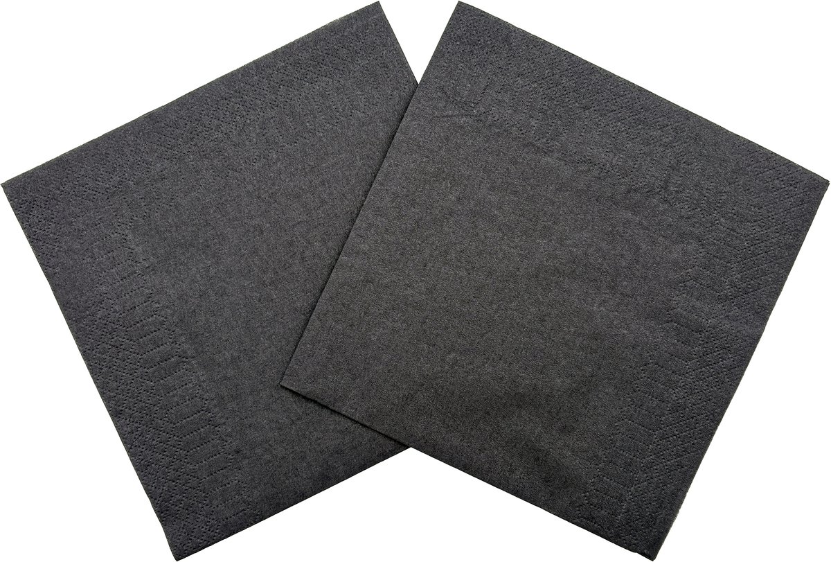 Servetten ZWART 33 CM * 100 stuks * 1/4 vouw * FSC * 2-laags