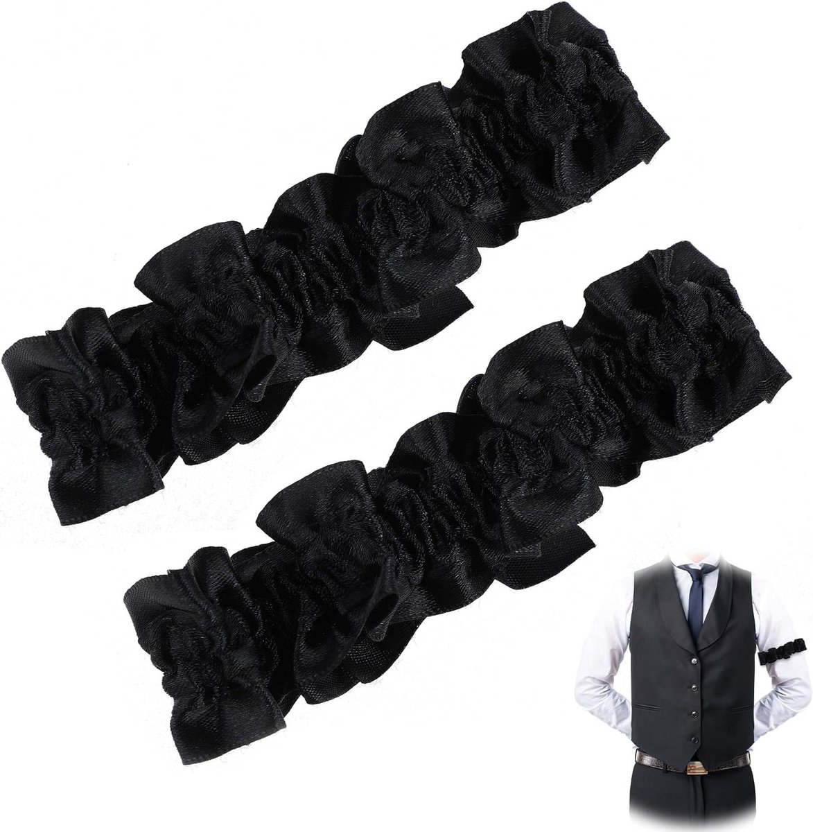 1 Paar Arm Garter voor Mannen en Vrouwen - Antislip Shirtbanden voor Kostuums en Feestjes met Vintage Stijl