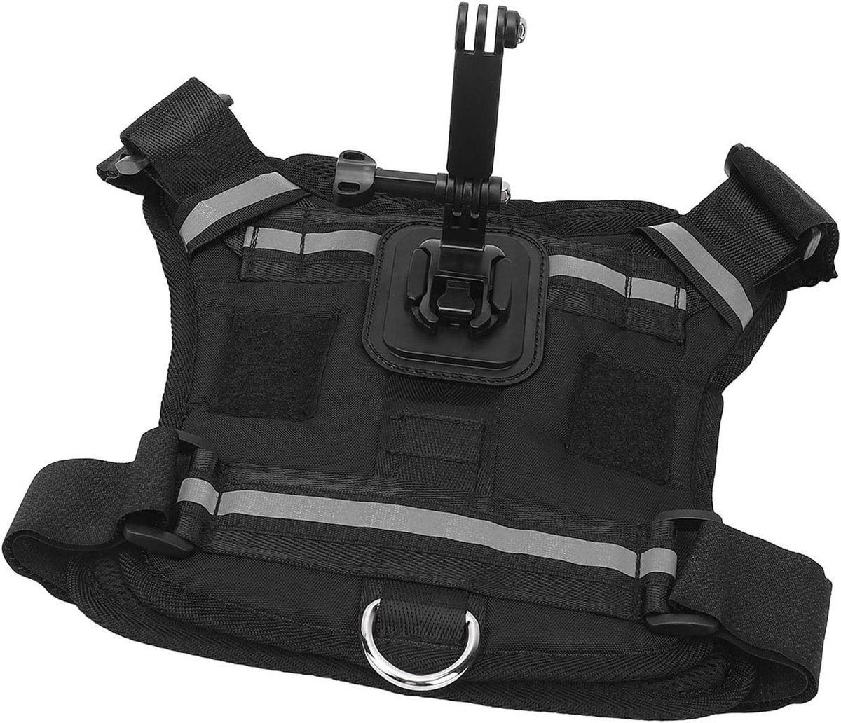 Hondenharnas Mount - Camera Vest - Huisdier Filmen - Dubbele Bevestiging - Verstelbaar - Zwart