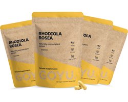 GOYU Rhodiola Rosea 1.000 mg Combideal 4x 60 Capsules - Rhodiola Rosea Extract Capsules - Rozewortel - 500 mg per capsule - 60 capsules - Vegan - Zonder toevoegingen - Lab getest - 30 tot 60 dagen voorraad per zakje