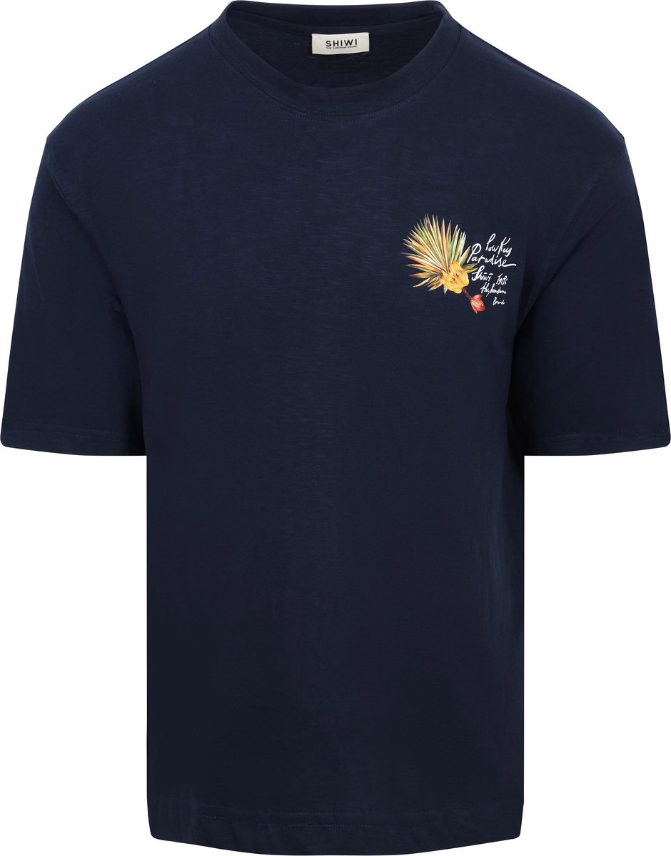 Shiwi T-Shirt Finn Donkerblauw (navy) - Maat L - Heren - Casual T-shirts