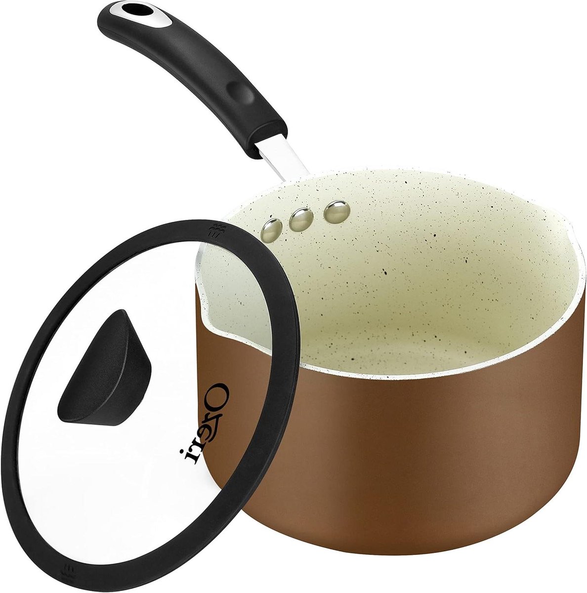 Sauspan Kookpot - Alles-in-één pan - Koken aan huis - Steenafgeleide coating - 3 Liter - Bruin