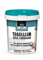 Bison Tegellijm pot 1 kg, voor alle soorten wandtegels, vochtbestendig, makkelijk verwerkbaar, oplosmiddelvrij, eenvoudig aan te brengen