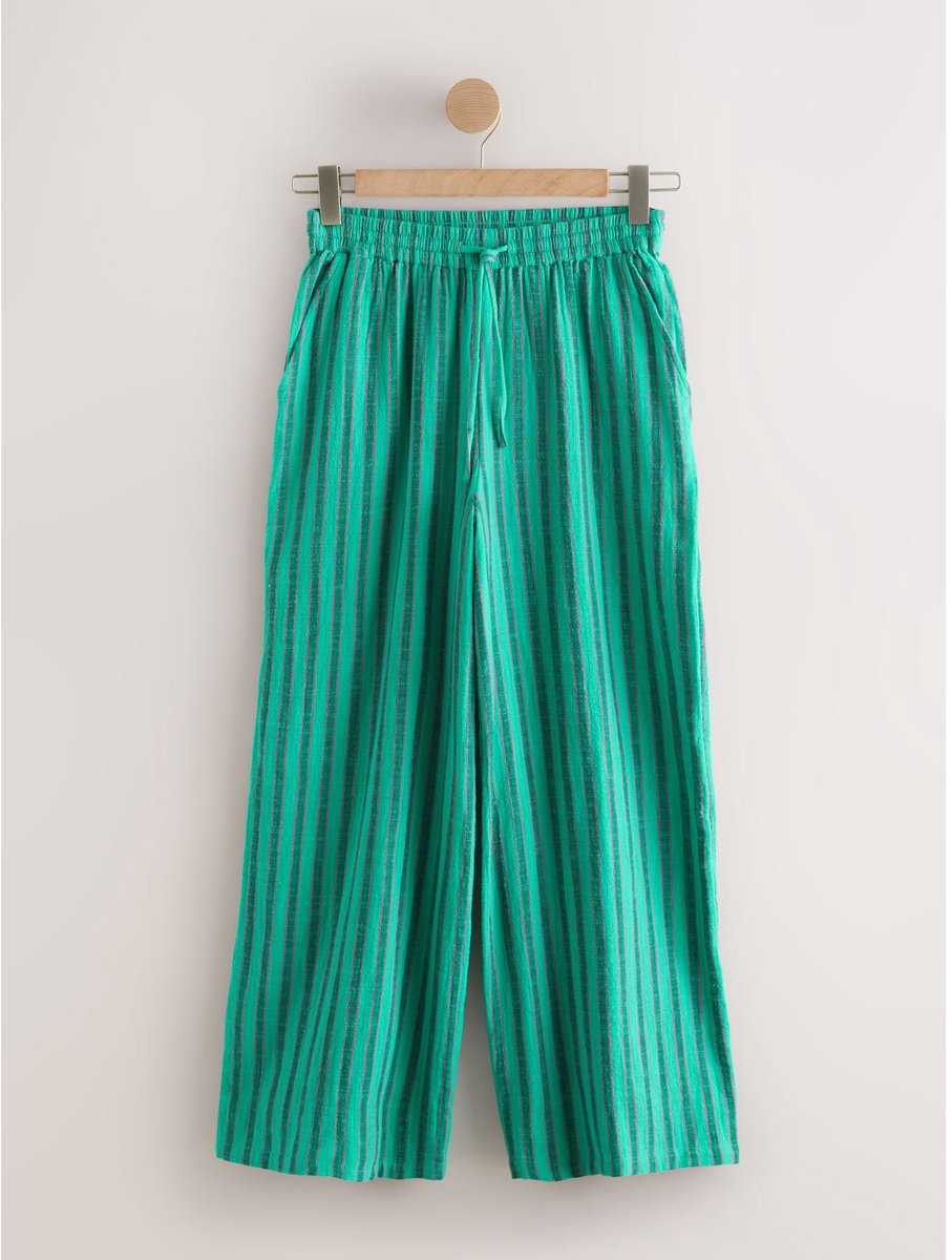 Next - Dames - Pull-on broek met wijde pijpen - Groen
