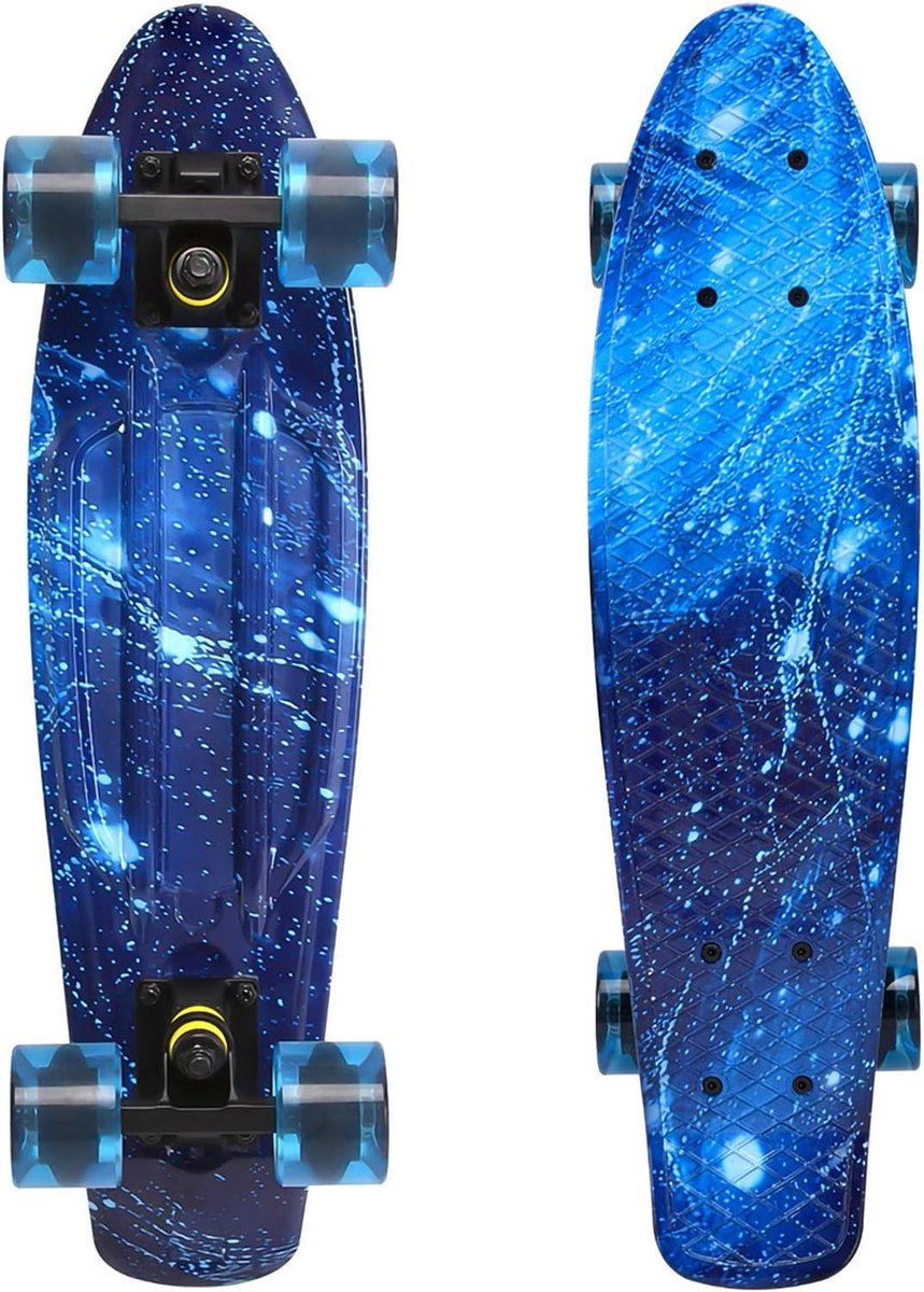 Mini Cruiser Skateboard Compact Skateboard Stadsvervoer Duurzaam PP Dek 56 cm Lengte Sterrenhemel