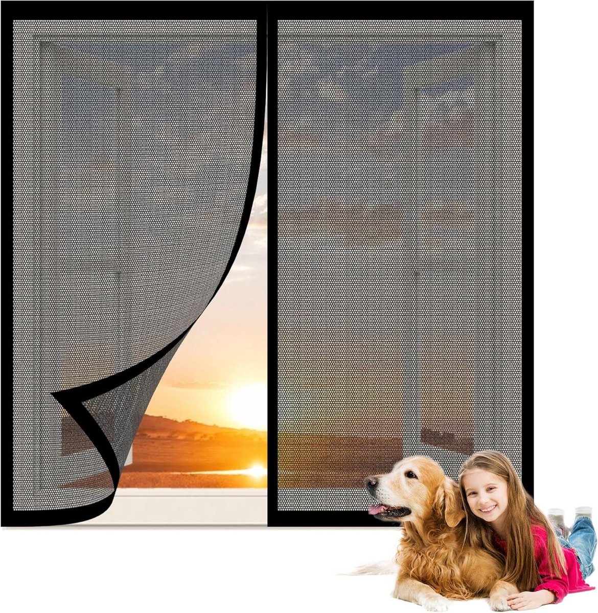 Magnetisch Hor - Vliegenraam Deur - Insecten Buiten - Automatisch Sluitend - 78x100 cm - Zwart