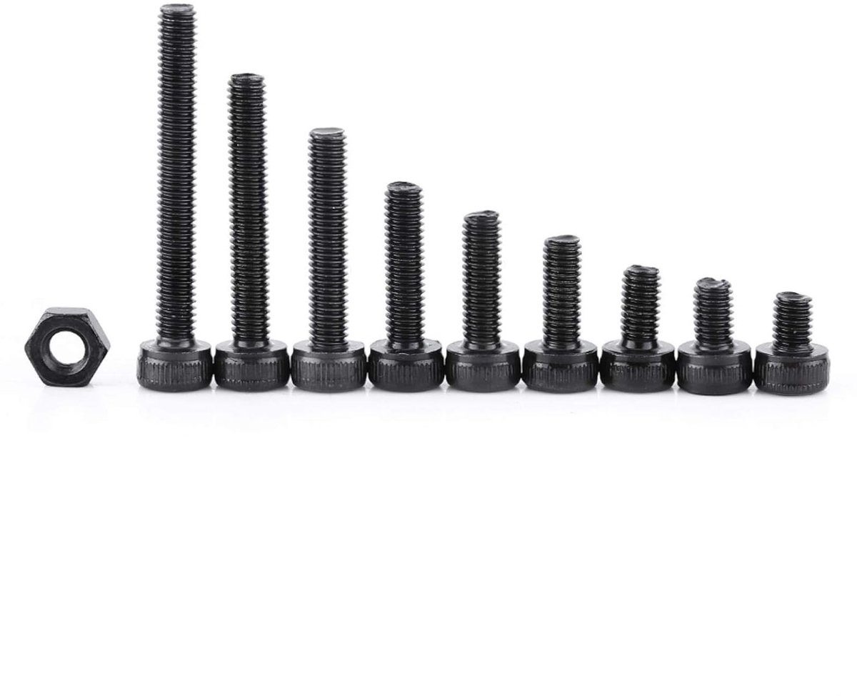 Assortiment van 280 stuks M3 Hex Socket Schroeven en Moeren met Duidelijke Opbergdoos - Inclusief Diverse Maten van 4 tot 25mm voor Klusprojecten en Bevestigingen