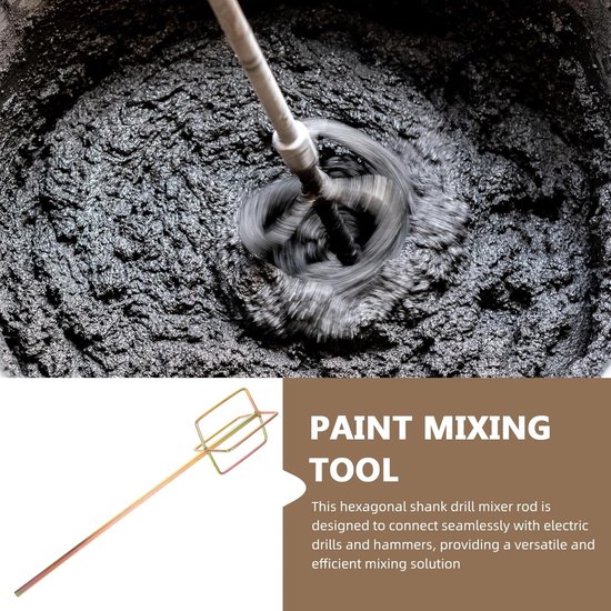 Boormixer Opzetstuk - Verfmixer Betonmixer - Efficiënt Mengen - Zeshoekige Stabiliteit - 48 cm Lengte - Multi — afbeelding 4