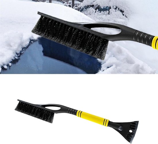 Sneeuwborstel en Ijsschraper - Autoborstel Ruitenkrabber - Auto Winterklaar Maken - Afneembaar en Verstelbaar - 27 inch - Geel