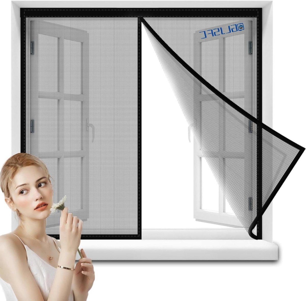 Magnetisch horraam - Vliegengaas - Insecten weren - Automatische sluiting - 65x155cm - Zwart