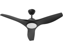 Plafondventilator met Lamp - Kingtron Vivid - Aanpasbare Lichtkleur 3000K-4000K-6500K - Afstandsbediening - Zwart