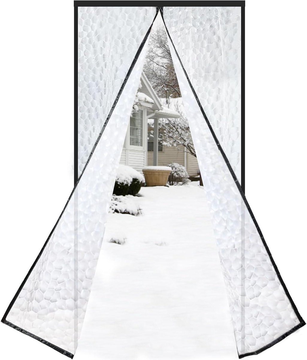 Magnetisch Deurgordijn - Isolerend Gordijn - Tochtvrij Houden - Automatisch Sluitend - 110x230cm - Zwart