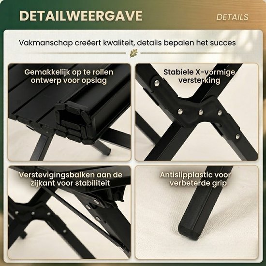 Opvouwbare campingtafel voor buiten, 95 × 55 × 50 cm, draagbaar en super gemakkelijk te reinigen, kan worden gebruikt voor picknick, camping, vissen, strand, park, tuin, balkon