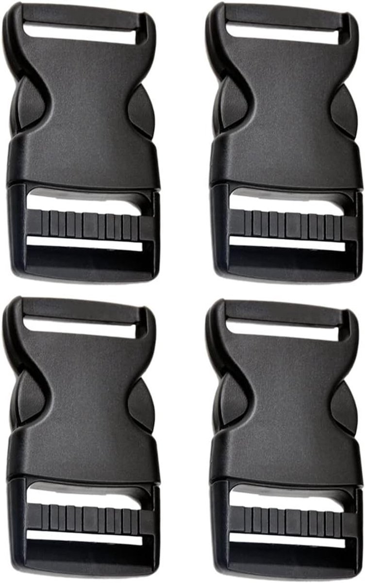 Set van 4 Dubbele Snap Clasp Buckles - 38mm Plastic Sluiting voor Rugzakken en Accessoires