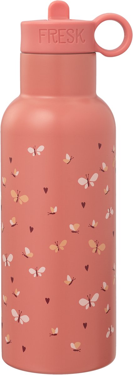 Fresk rvs thermosfles met extra dop - vlinder - 500 ml