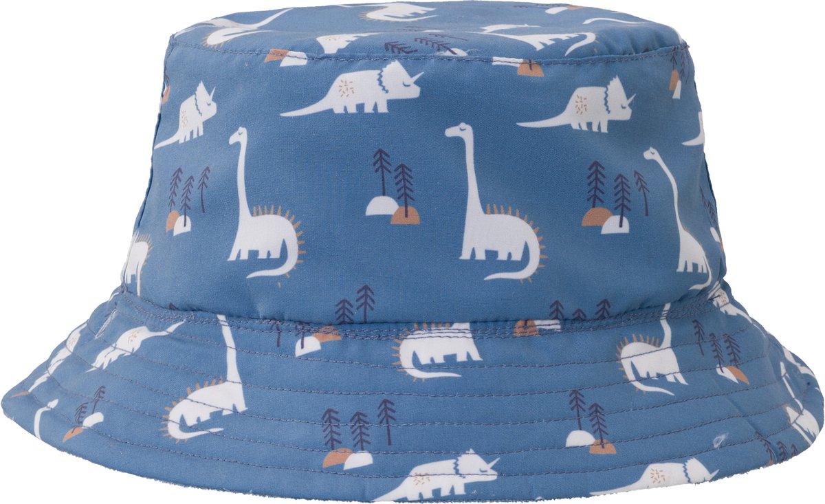 Fresk UV 50+ Zonnehoed voor kinderen 74 – Beschermende Reishoed – Hoofdbescherming Jongens - Blauw - Dino