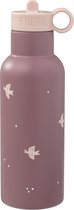Fresk Thermosfles 500 ml - RVS Waterfles - Lekvrije Drinkfles voor Kinderen - Koude en Warme Dranken - BPA-vrij - Onbreekbaar - 2 Doppen - Thermosbeker - Drinkbeker Meisjes - Paars - Swallow