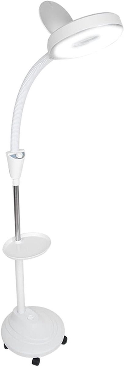 Verstelbare LED Vloerlamp voor Wimperextensions, Koud Licht Make-up Lamp met Vergrootglas en Sfeerverlichting voor Schoonheidsspecialisten