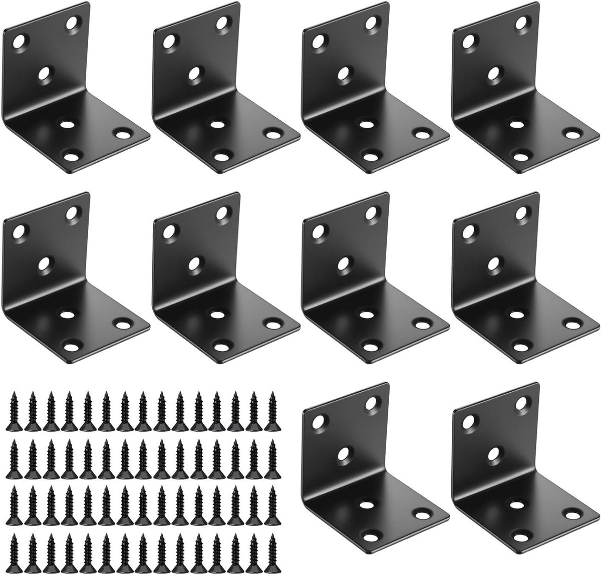 Heavy Duty Hoekverbinder 90 Graden, Zwart Metaal, Stevige Houtverbinding, Gussetplaat, Montagehoek, Ideaal voor Meubelconstructie en Verbetering van Hoekverbindingen (40 x 40 x 40 mm)