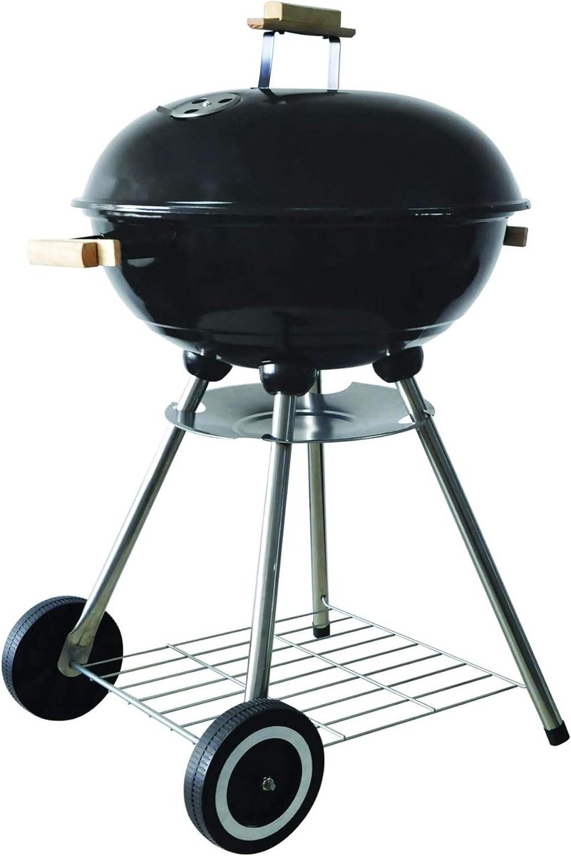 Houtskool Barbecue - BBQ Grill - Buiten Koken - Verchroomd Grillrooster - 45 cm - Zwart