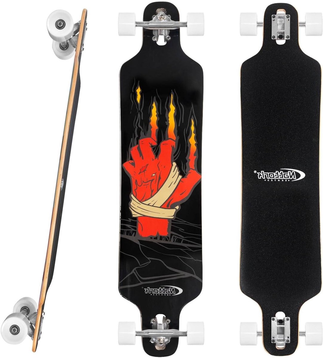 Longboard Skateboard Compleet Board Weg van de Massa Bamboe en Esdoorn 107 cm Palm