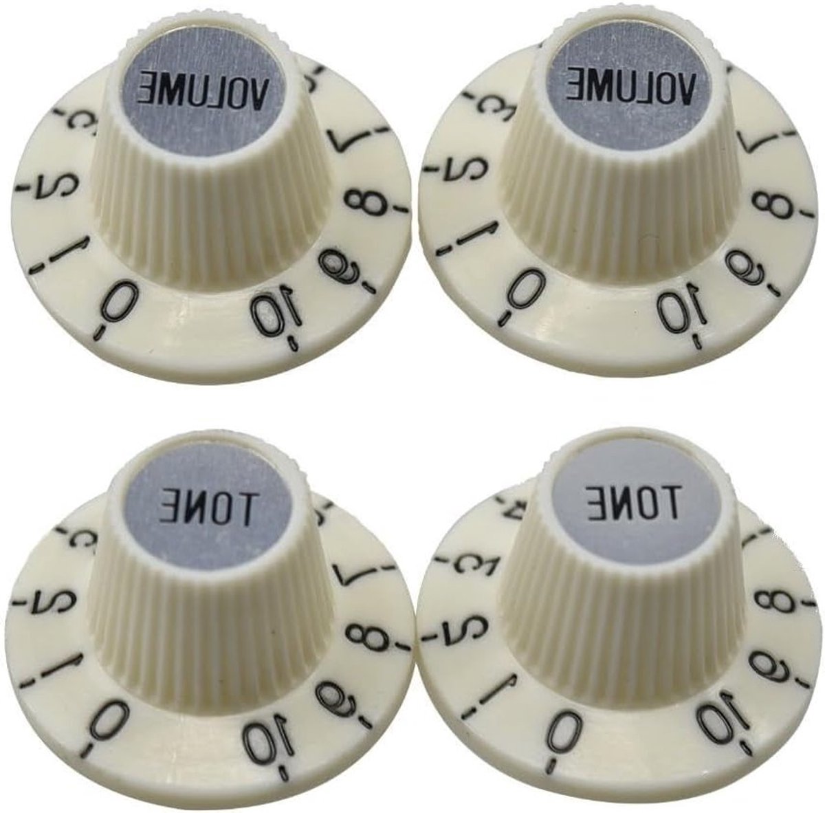 Vintage Witte Top Hat Knoppen met Chroomkap voor LP Gitaren en CTS Potentiometers - Perfect voor Les Paul en SG Modellen