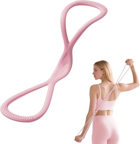 Figuur 8 Weerstandsbanden - Siliconen Sport Stretch Band -Gymnastics Exercises - Fitness Elastiek - stretch fitnessband - Yoga-oefenband - Weerstandsband - Fitness Elastiek - Siliconen trekkoord van 15 LB voor schouder - rug- en armoefeningen