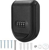 Magnetische sleutelkluis-Wandmontage & Magnetische Sleutelkastje met 4-Cijferige Combinatiecode - Zwaar Weerbestendig Buiten Sleutelkluisje voor Thuis, Auto, Kantoor - Zwart - 1 Stuk