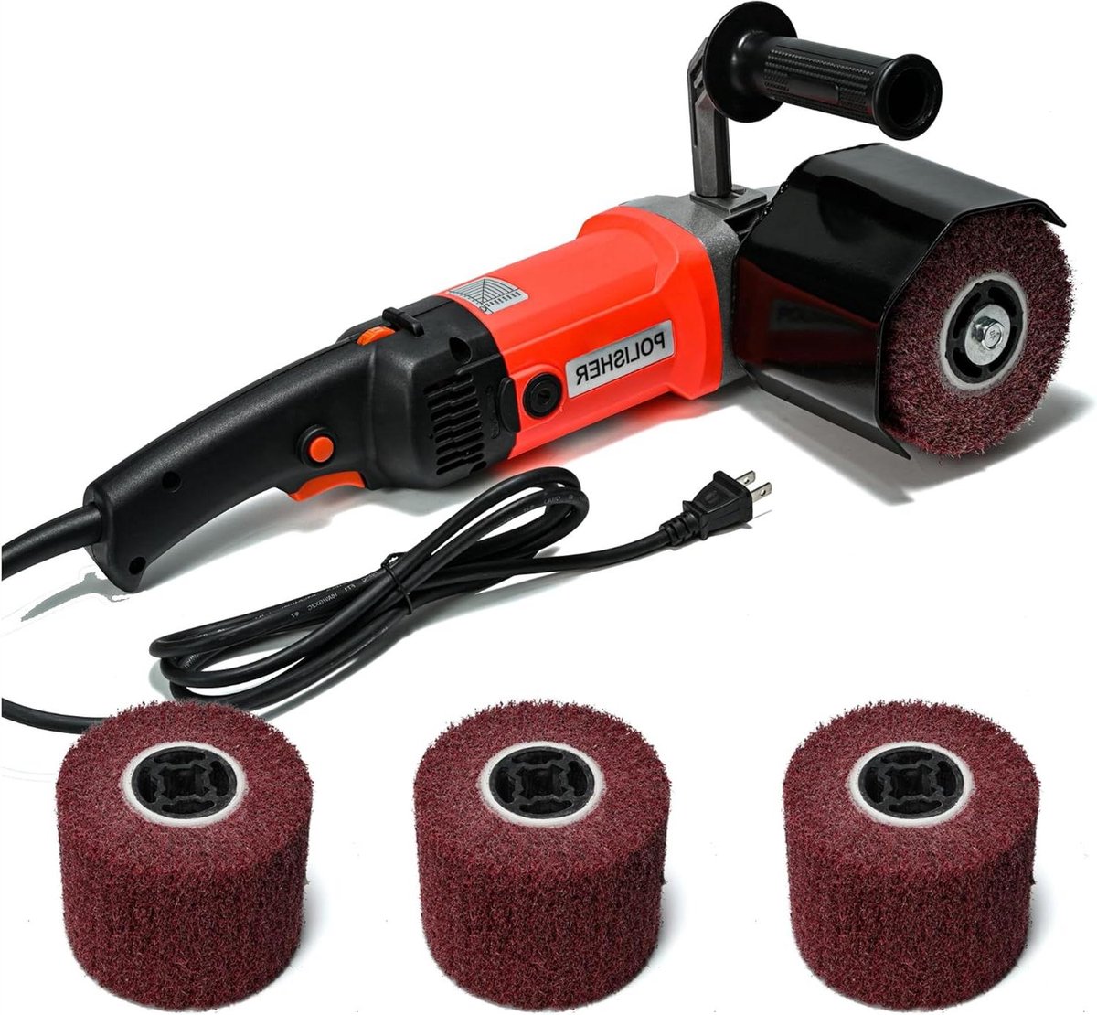 Elektrische Schuurmachine - Polijstmachine Handschuur - Oppervlakken Bewerken - 8 Snelheden Variabel - 1400 Watt - Rood