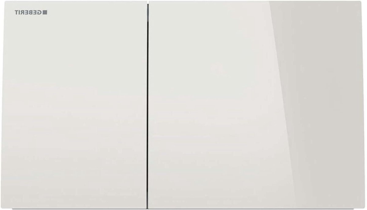Bedieningsplaat WC - Spoelplaat Glas - Toilet Onderhoud - Voor Duospoeling - 24 x 15.8 cm - Zandgrijs