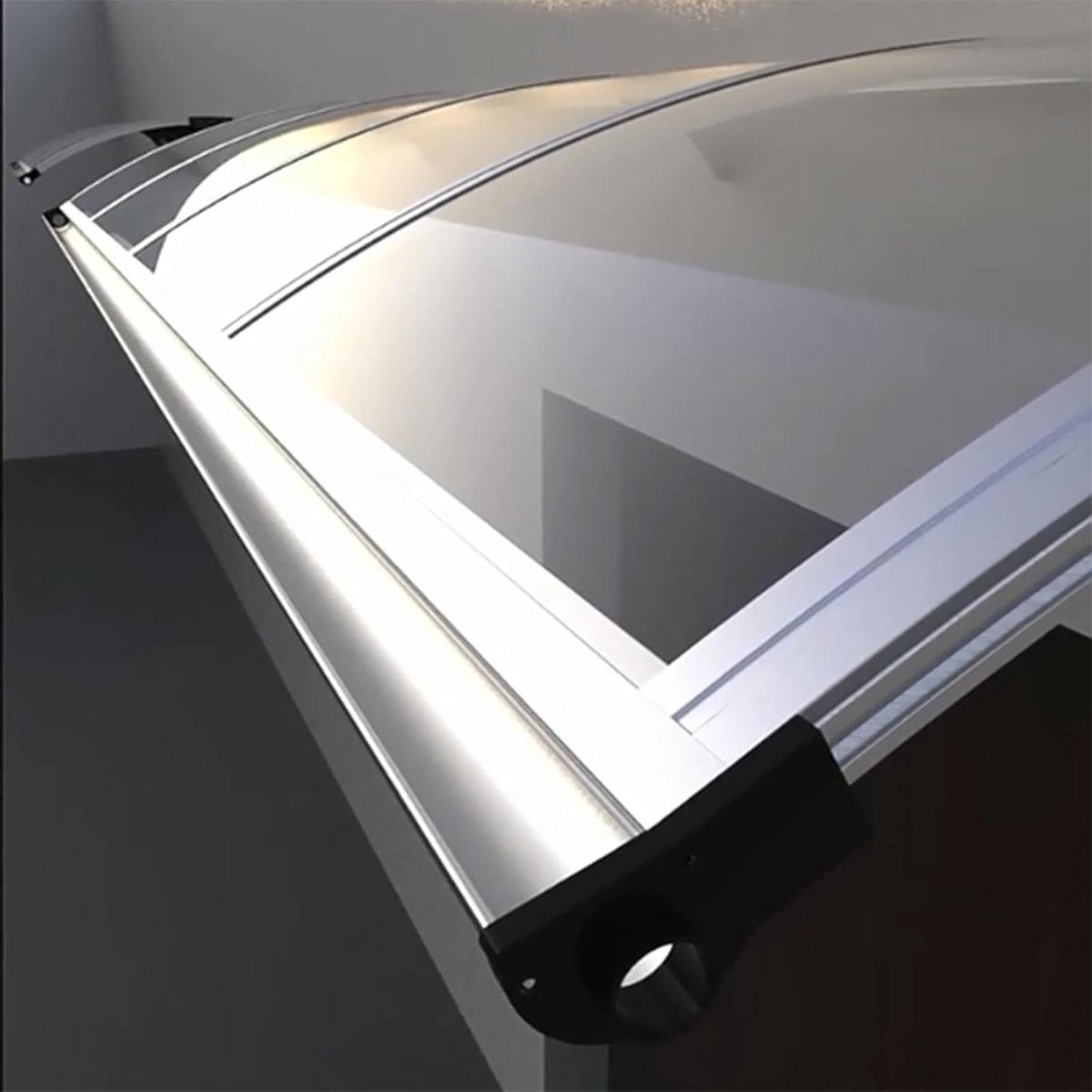 Luifel Overkapping - Regenscherm Deur - Bescherming Huis - Aluminium Frame - 120x140cm - Transparant