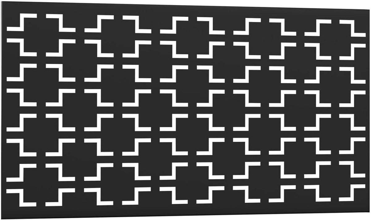 Decoratief schermpaneel - Privacy paneel - Ruimte verdelen - Gegalvaniseerd staal - 119 x 60 cm - Zwart