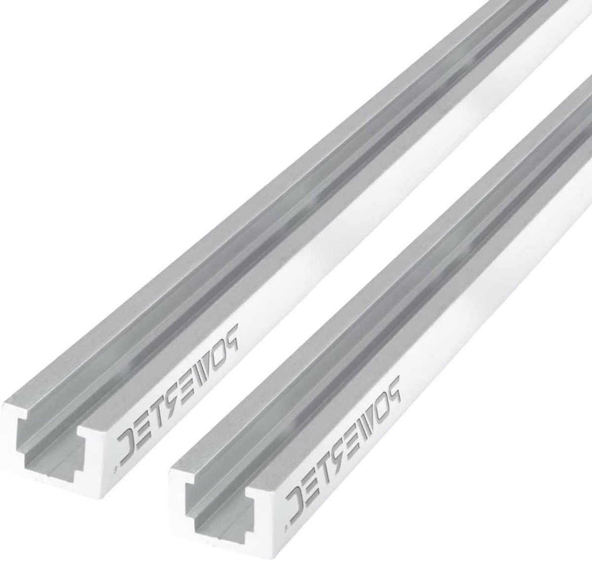 Aluminium T-Track - Werkbankrails - Werkbanken Inrichten - Geëxtrudeerd Geanodiseerd Aluminium - 48 Inch 2-Pack - Zilver