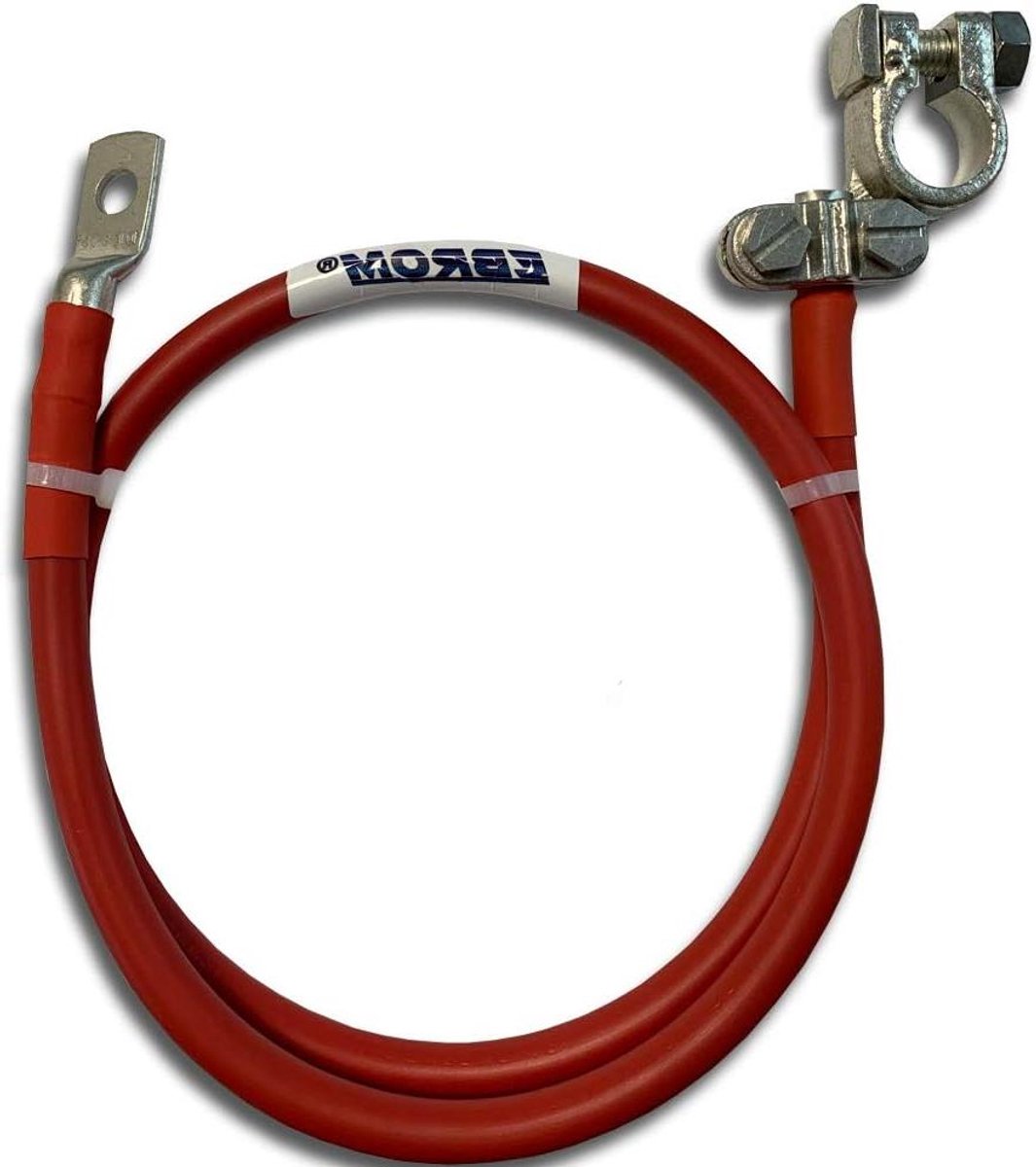 Accukabel met Poolklem - Autokabel Batterij - Voertuig Onderhoud - Klaar Gemonteerd - 35 mm² 60 cm - Rood